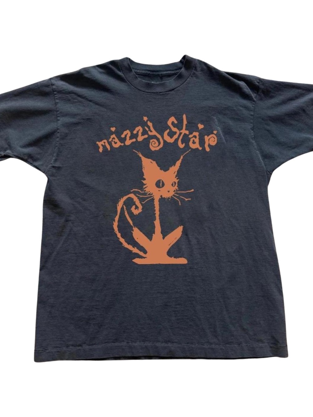 Gildan Black Tee with Orange Cat Graphic